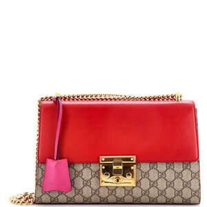 Gucci Medium Padlock Shoulder Bag GG Coated Canvas and Leather